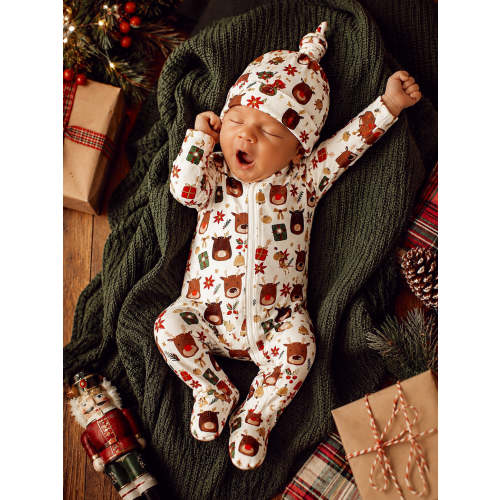 2-Way Zip Footie, Reindeer Friends – SpearmintLOVE