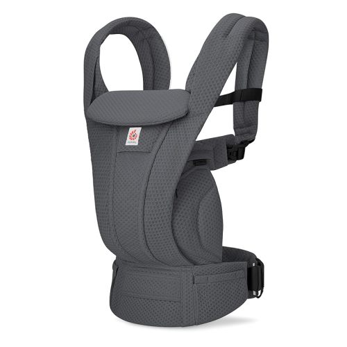 Ergobaby Omni Deluxe Baby Carrier for Newborn to Toddlers 0-48 Months (7-45 lbs) - 4-Position Breathable Mesh Baby Carrier with Ergonomic Support, Storage Pockets, and Sun Hood - Graphite Grey