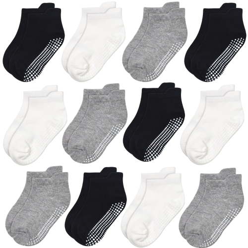 Non Slip Toddler Socks 12 Pairs Baby Socks Toddler Grip Socks Anti Skid Socks for 6 Months-7 Years Boys