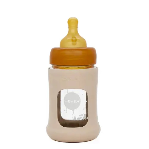 Wide Neck Baby Glass Bottle with Sleeve 150ml/5oz Single-Pack - 150ml/5oz