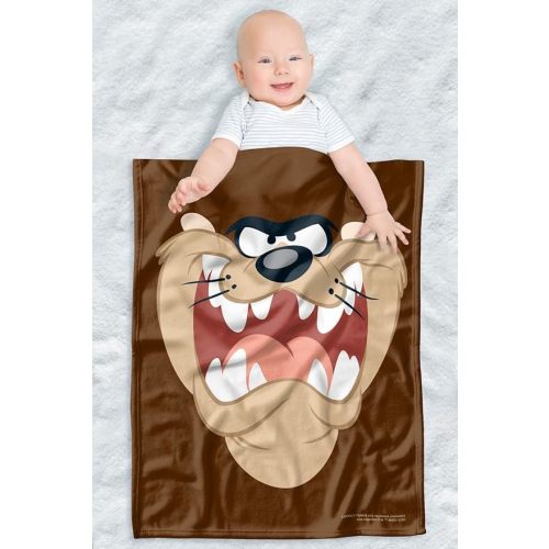 LOGOVISION Looney Tunes Lightweight Baby Blanket, 30"X40", Taz Face Unisex for Infants Girls & Boys
