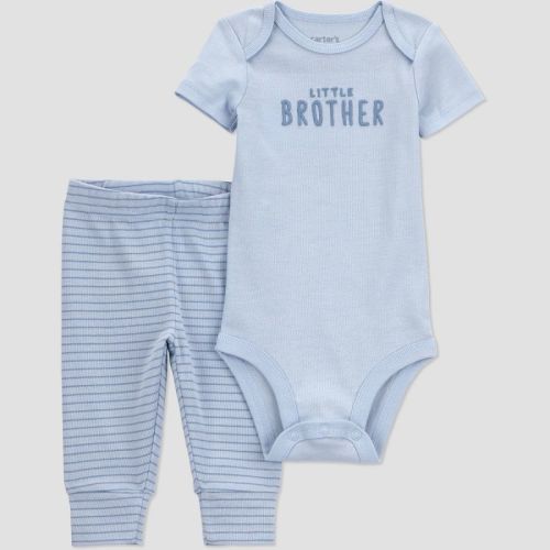 Carter's Just One You® Baby Boys' 2pc Little Brother Top and Bottom Set - Blue Newborn