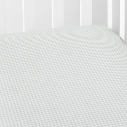 Ditsy Gingham Classic Cool Organic Cotton Percale Fitted Crib Sheet