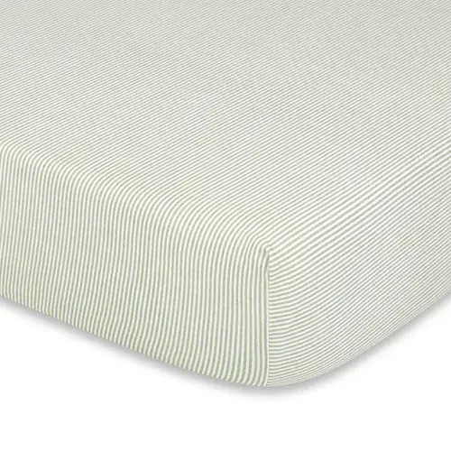 Bilbi Fitted Sheet Cot Stripe Green | Baby Bunting AU