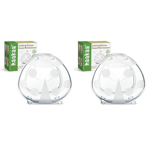 haakaa Ladybug Silicone Breast Milk Collector - Breast Shells Nursing Cup for Breastfeeding, Protect Sore Nipples, Extra-Soft and Reusable, 2.5oz/75ml, 1PC (Pack of 2)