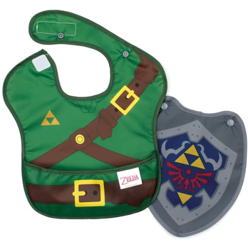 Bumkins Nintendo Bibs for Girl or Boy, SuperBib with Cape for Baby and Toddler 6-24 Months, Essential Must Have for Eating, Feeding, Baby Led Weaning Supplies, Mess Saving Catch Food, Legend of Zelda