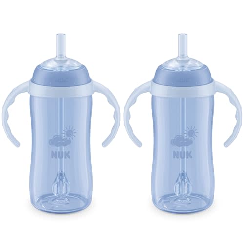 NUK Learner Straw Cup 10oz - Toddler Cup with Soft Straw for Easy Drinking Suitable for Ages 8 Months and Up