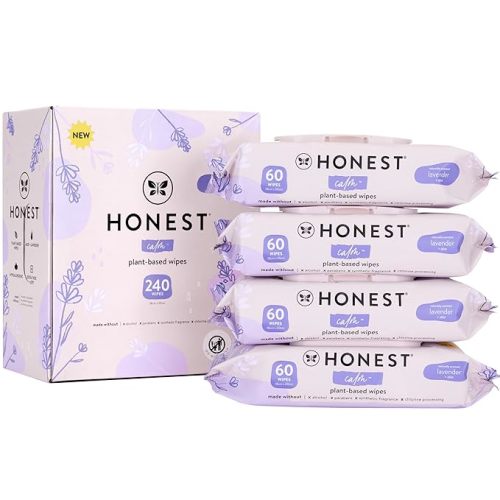 The Honest Company Calm + Cleanse Naturally Scented Wipes | Cleansing Multi-Tasking Wipes | 99% Water, Plant Based, Hypoallergenic | Lavender, 240 Count