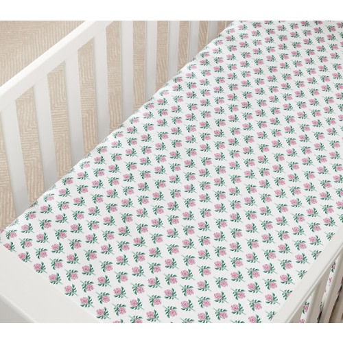 Roller Rabbit Rosebud Organic Crib Fitted Sheet