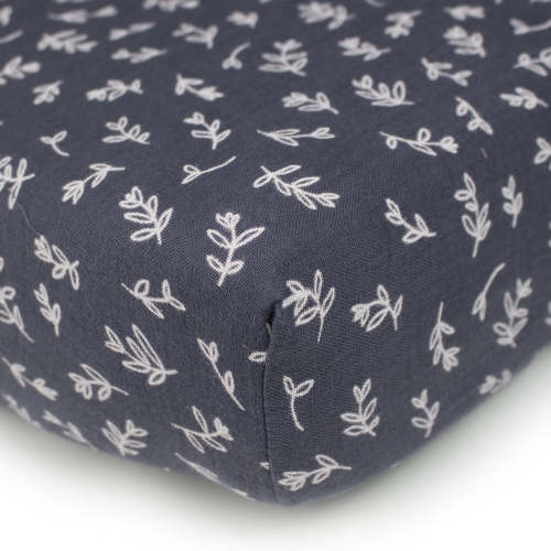 Dusk Leaves | Organic Muslin Crib Sheet – L'ovedbaby