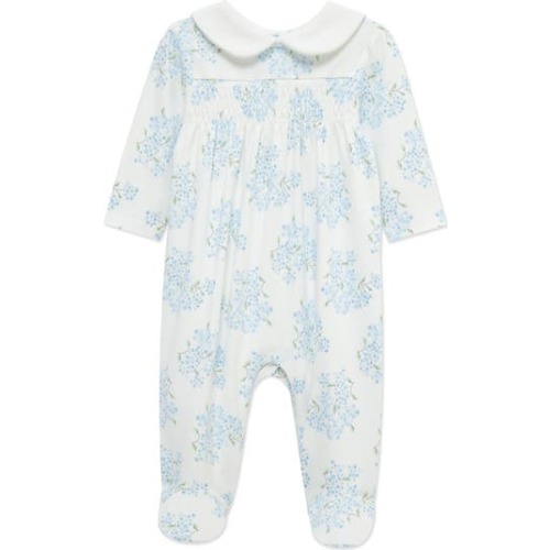 Hydrangea Pima Cotton Smocked Footie