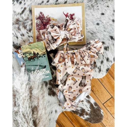 Border Collie Single Ruffle Swimsuit – theFRINGEDpineapple
