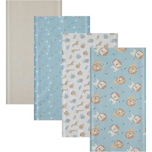 Cudlie 4 Pack Receiving Blankets: Ultra-Soft Essentials for Baby Boys and Girls, Swaddling, Cuddling and Nursing. Multipack for Infants, Newborns and Babies. Perfect for Baby Showers and Everyday