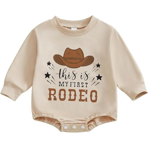 It's Alright To Be Little Bitty Baby Outfit Cowboy Hat Country Sweatshirt Romper Western Baby Boy Clothes Fall