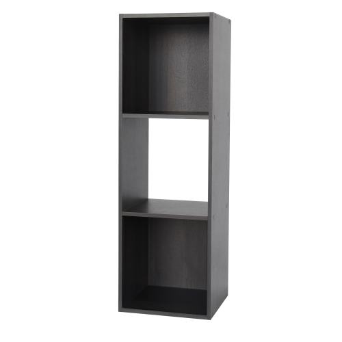 Style Selections 35.9-in H x 12.24-in W x 11.63-in D Dark Chocolate Stackable Wood laminate 3 Cube organizer