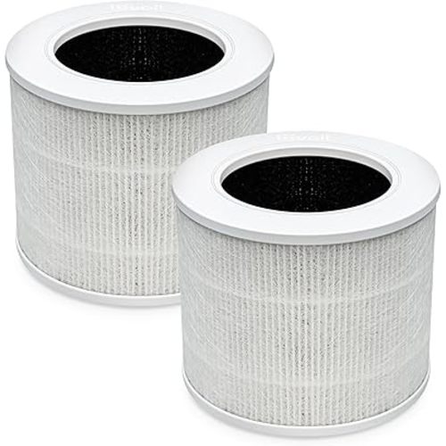LEVOIT Core Mini-P Air Purifier Replacement Filter, 3-in-1, High-Efficiency Activated Carbon, Core Mini-RF, 2 Pack, White