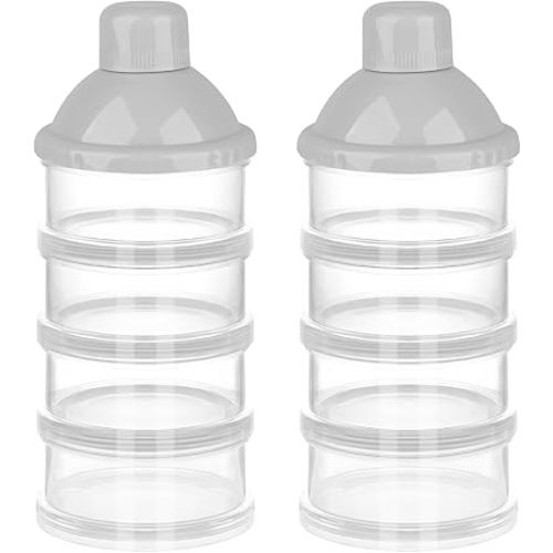 Accmor Formula Dispenser On The Go, 4 Compartments Stackable Formula Container for Travel, Baby Milk Powder Kids Snack Container, BPA Free