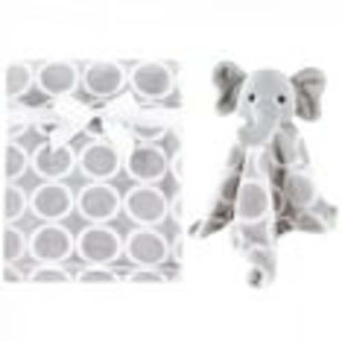 Hudson Baby Infant Plush Blanket with Security Blanket, Neutral Elephant, One Size
