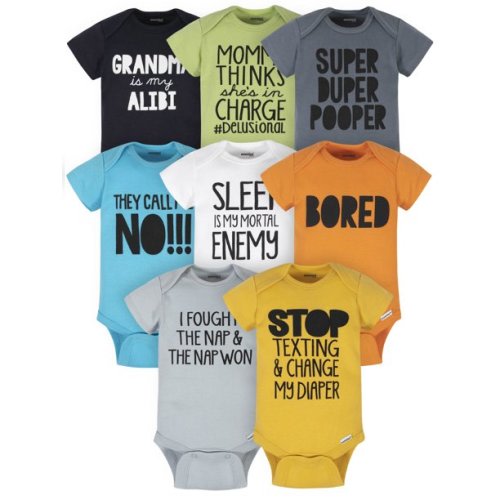 Onesies® Brand Baby Boy or Girl Gender Neutral Short Sleeve Onesies Bodysuits, 8-Pack