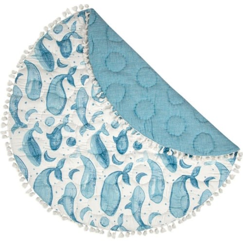 CRANE BABY Quilted Cotton Baby Playmat, Blue