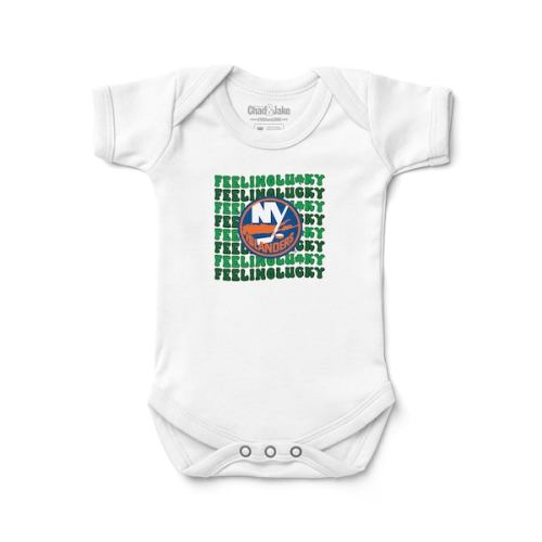 New York Islanders Chad & Jake Newborn Feeling Lucky Bodysuit - White