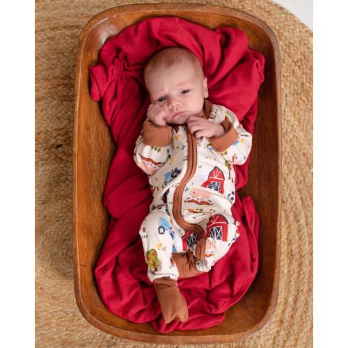 Tiny Farmers Zip Romper – Dreamy Bamboo