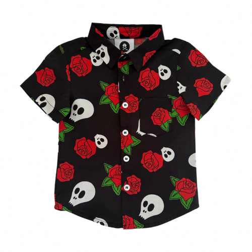 Skull & Rose button shirt - Metallimonsters Ltd
