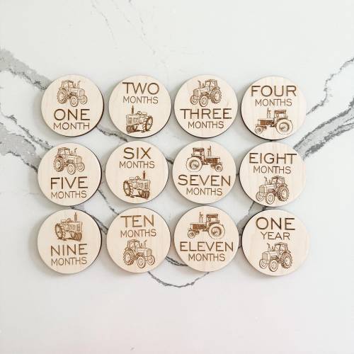 Tractor Monthly Milestones Baby Tractor Milestone Card Set Future Farmer Infant Milestone Markers JD Tractor Nursery Decor Vintage Tractor