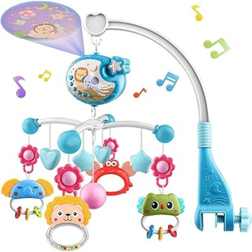 nicknack Baby Mobile for Crib Toys with Music and Lights, Baby Crib Mobile for Infants 0-6 Months