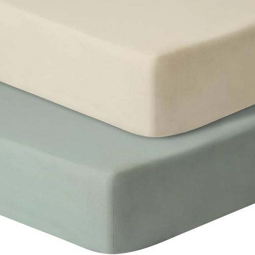 Amazon.com: GUNTAIL Baby Crib Sheets for Boys Girls, 2 Pack Fitted Crib Sheet for Standard Crib and Toddler Mattress, Soft Microfiber Baby Sheet 52x28x8in (Brown & Green) : Baby