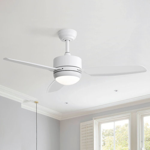 Ivy Bronx Norbu 47" 3-ABS-Blade Modern Indoor/Outdoor Ceiling Fan with Dimmable LED Lights, Remote Control & Reviews | Wayfair
