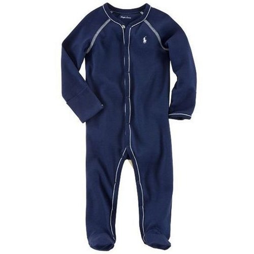 Ralph Lauren Baby Boys Newborn-9 Months Solid Footie Coverall