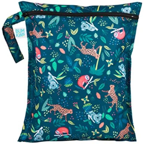 Bumkins Waterproof Wet Bags for Baby, Travel, Swimsuit, Cloth Diapers, Pump Parts, Gym Clothes, Toiletries, Strap to Stroller, Zipper Reusable Bag, Packing Pouch