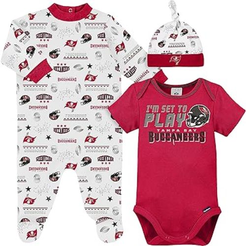 Gerber Unisex Baby NFL Team Footed Sleep and Play and Bodysuit Gift Set