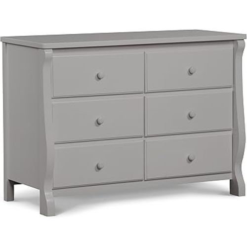 Delta Children Universal 6 Drawer Dresser, Greenguard Gold Certified, Grey