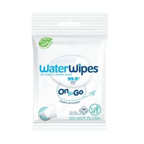 WaterWipes Plastic-Free On The Go 99.9% Water Based Baby Wipes - Unscented - 10ct