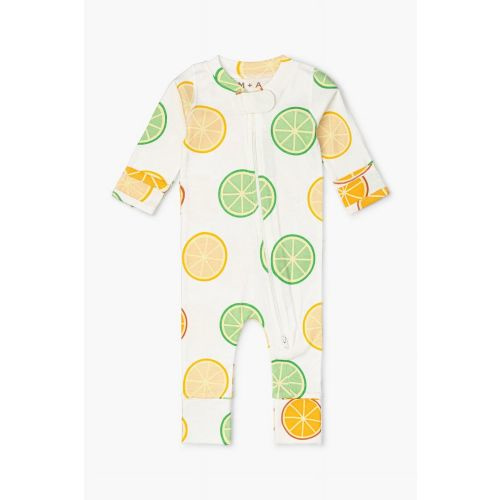 M+A by Monica + Andy Organic Cotton Gender Neutral Long Sleeve Baby One-Piece Coverall, Sizes Newborn - 12 Months