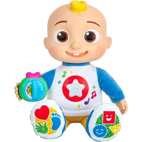 CoComelon Discover ‘N Play JJ - Explore Shapes, Colors, ABC’s, 123’s, Listen to 5 Fan-Favorite Songs, and 50+ Phrases - Feature Plush 10” JJ Doll for Kids and Preschoolers - 18 Months +