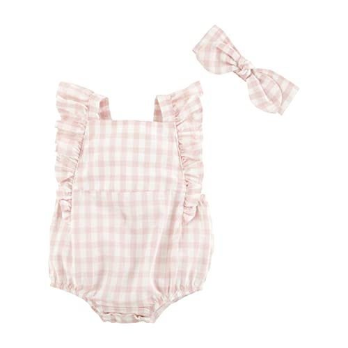Mud Pie baby-girls Girls Pink Gingham Bubble & Headband Set