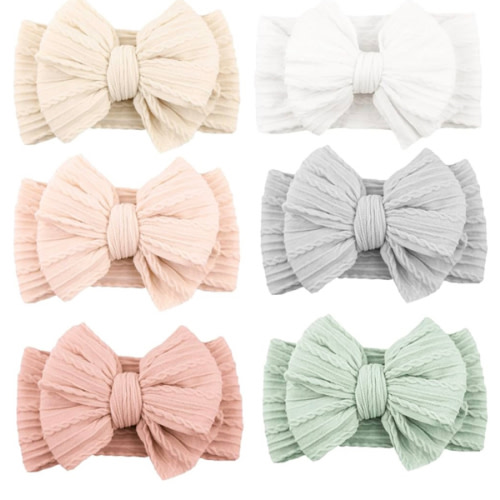 Niceye Handmade Baby Headbands Soft Stretchy Nylon Hair Bands with Bows for Newborn Infant Baby Toddler Girls