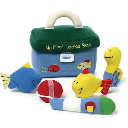 GUND Baby Play Soft Collection, My First Tackle Box 5-Piece Plush Playset with Rattle, Squeaker and Crinkle Plush Toys, Sensory Toy for Babies and Newborns, 8”
