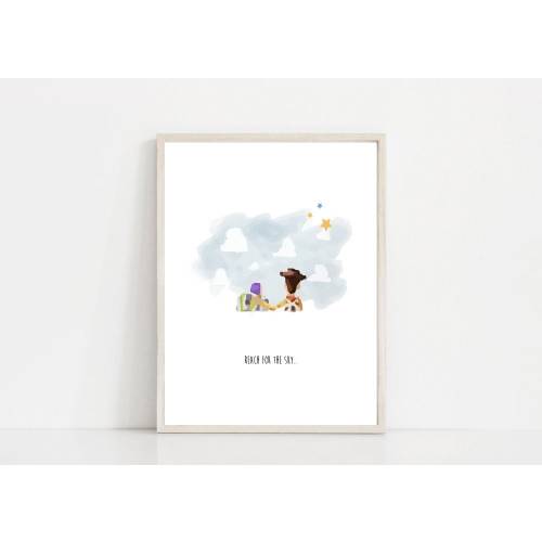 Toy Story Print Wall Poster Reach for the Sky Buzz and Woody