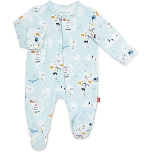 Magnetic Me Footie Pajamas Soft Modal Baby Sleepwear with Quick Magnetic Fastener | Sea the World