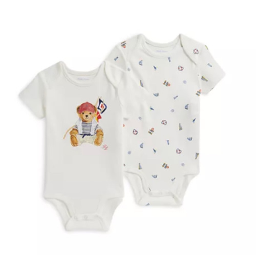 Boys' Polo Bear Cotton Bodysuits, 2 Pack - Baby