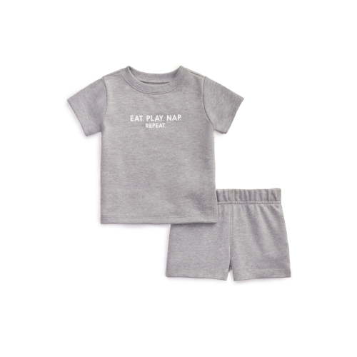 Garanimals Baby Short Sleeve French Terry T-Shirt & Shorts Outfit Set, Sizes 0-24 Months