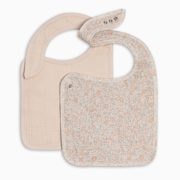 2-Pack Muslin Bibs - Belmont Floral + Shell