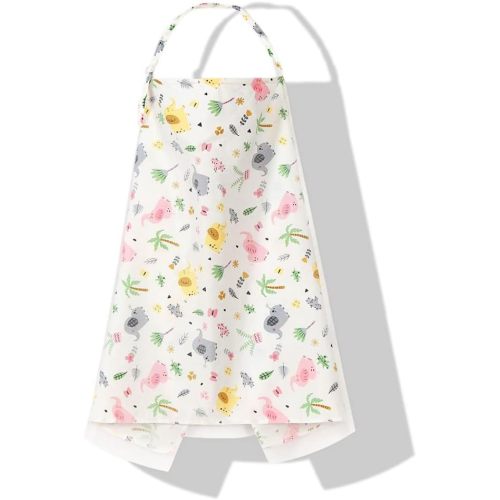 Boerni Large Nursing Cover, Breathable Breastfeeding Cover, Soft Breastfeeding Cover up for Full Privacy Breastfeeding Protection … (White Flower)