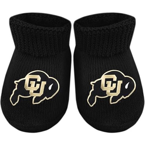 Creative Knitwear College Baby Bootie Sock - Team Logo, Multiple Colors, for Boys & Girls (Newborn - 6 Months)