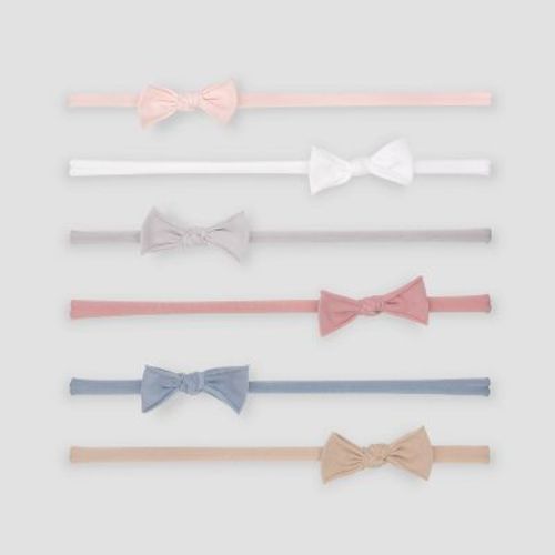 Carter's Just One You® 6pk Baby Girls' Nylon Bow Headwrap - 0-12m