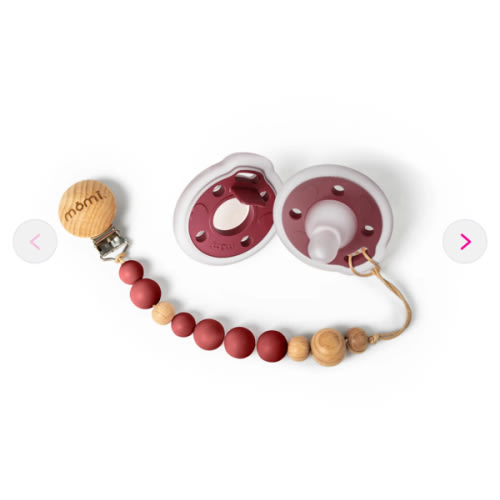 mōmi babypace pacifier gift set - cranberry
